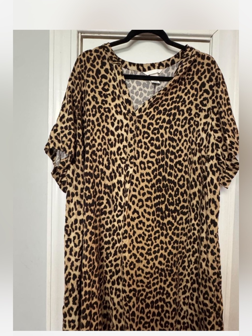 H&M Leopard Print V-Neck Tunic - Tan & Black